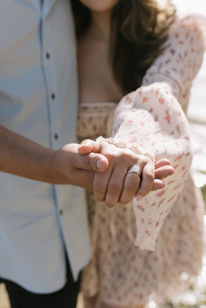 closeup shot of the beautiful engagement ring 