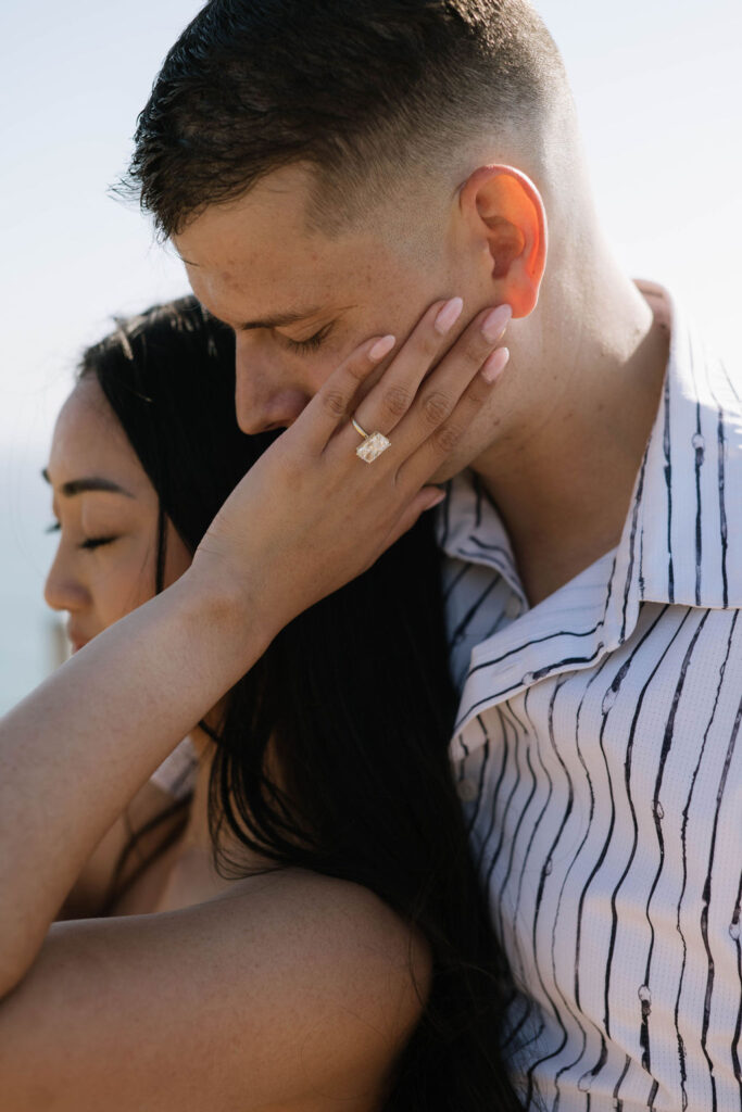 beautiful couple at their engagement session at Guy Fleming Trail