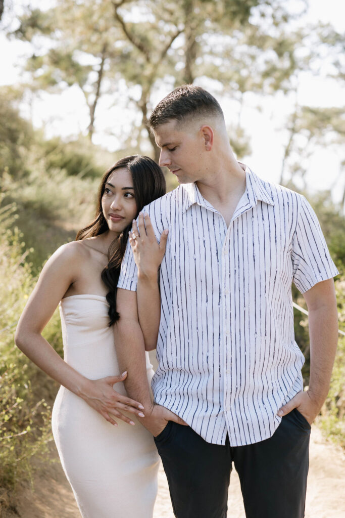 golden hour engagement photoshoot at Guy Fleming Trail