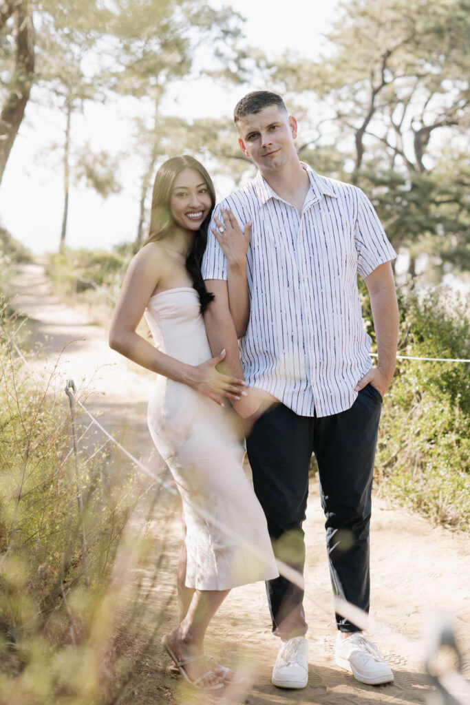 couple smiling at the camera 