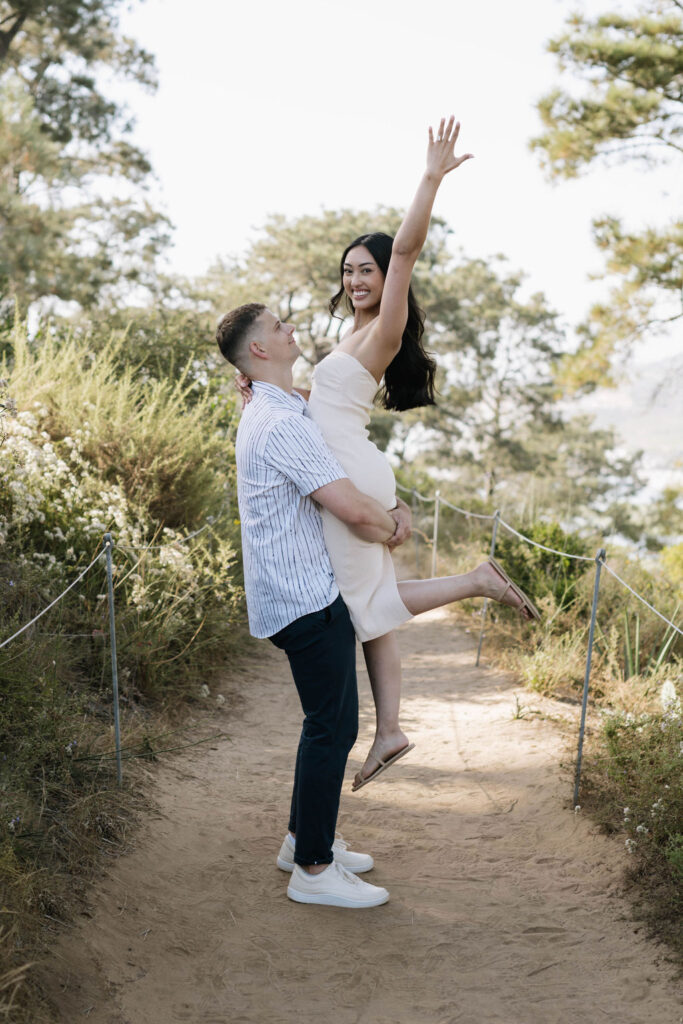 happy couple after their engagement session