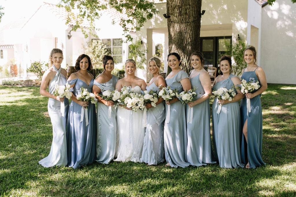 bride and her bridesmaids at their Intimate Garden Wedding