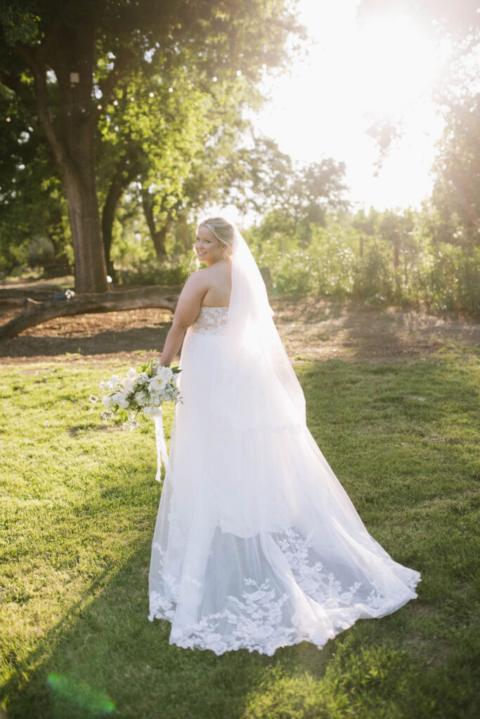 golden hour portrait if the bride