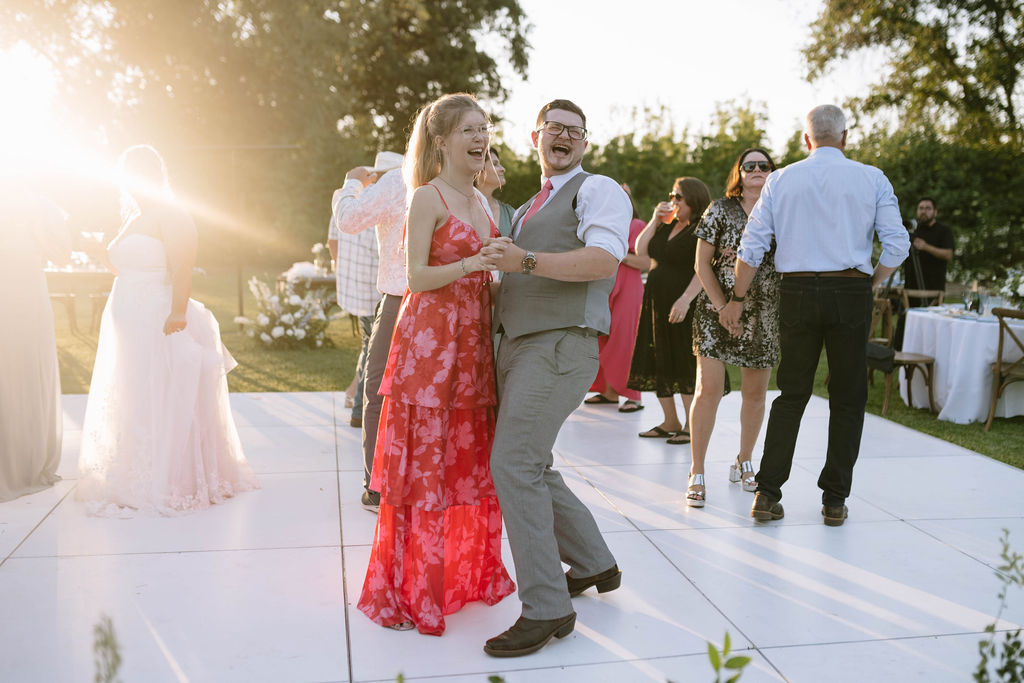 guests dancing at the Intimate Garden Wedding 