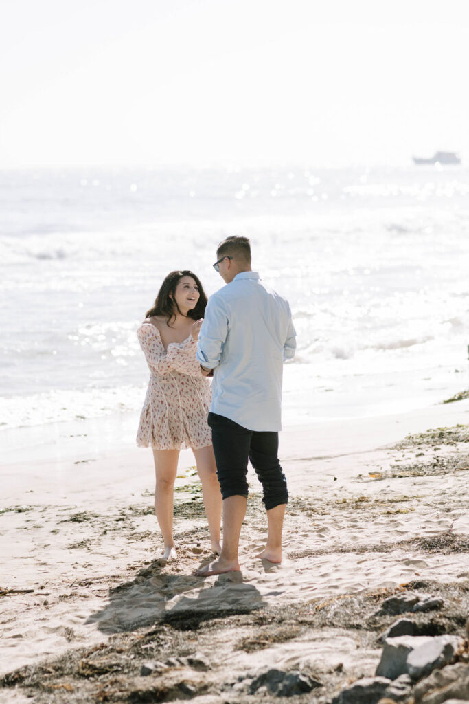 beautiful couple at their intimate engagement session