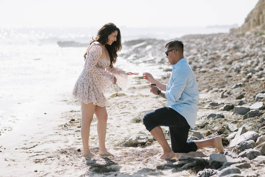 intimate and romantic beach engagement session