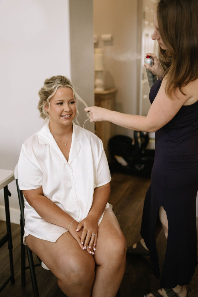 bride getting ready for her wedding ceremony 