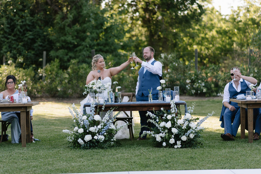 bride and groom at their wedding reception