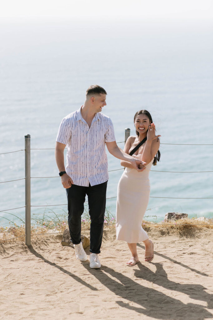 fun and adventurous engagement session at Guy Fleming Trail