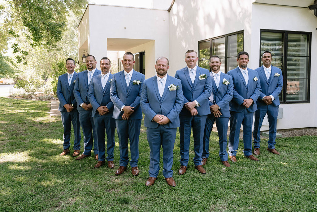 groom and his frineds at the Intimate Garden Wedding