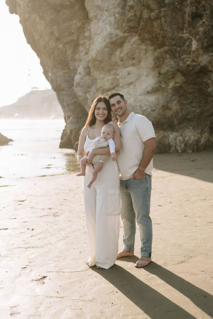 golden hour family portrait at pismo beach 