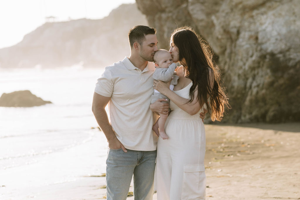 golden hour beach family photoshoot