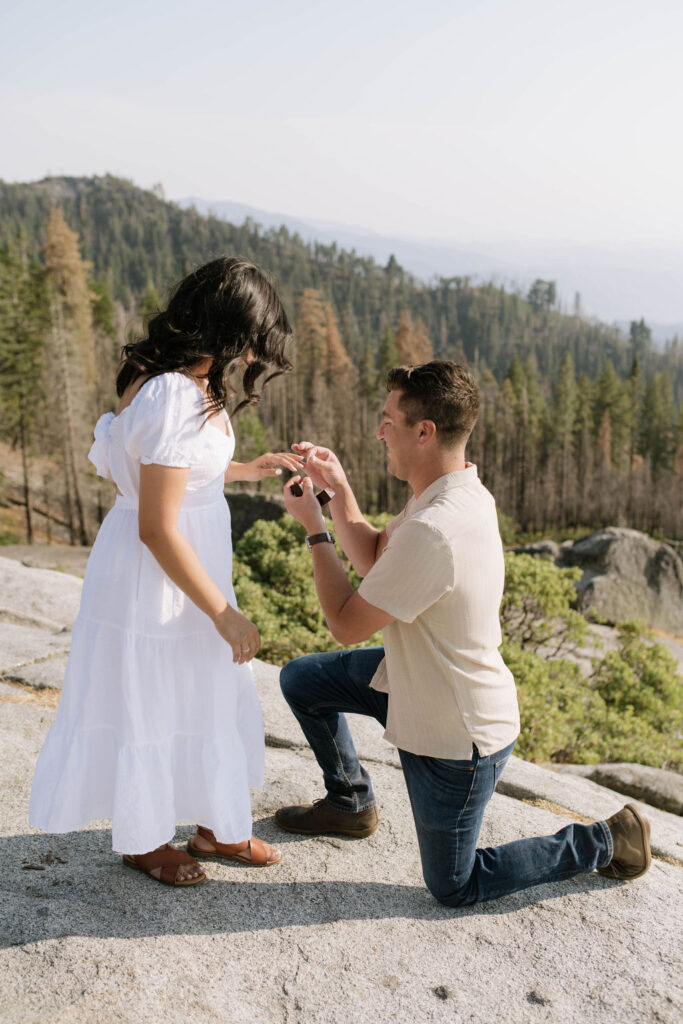 happy couple at their engagement session