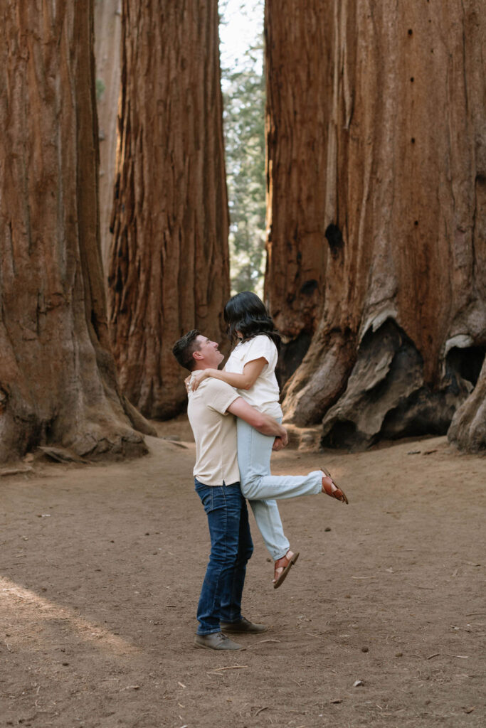 romantic proposal at sequoia national park