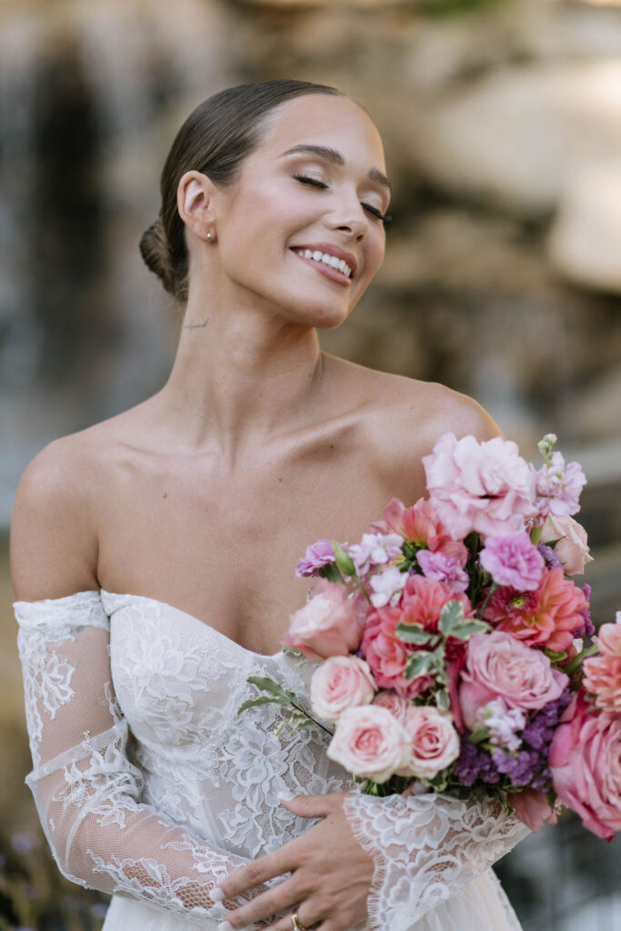 cute picture of the bride at her editorial bridal styled shoot