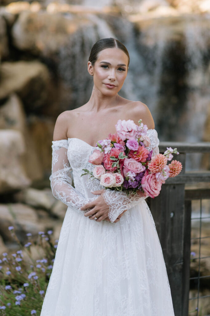 bride posing for the camera during her bridal styled shoot