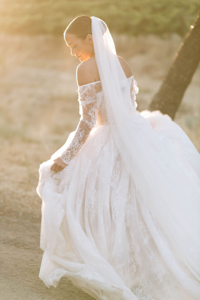 golden hour bridal photoshoot